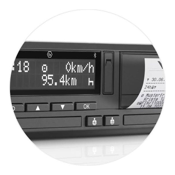 Display en printer van een VDO-tachograaf